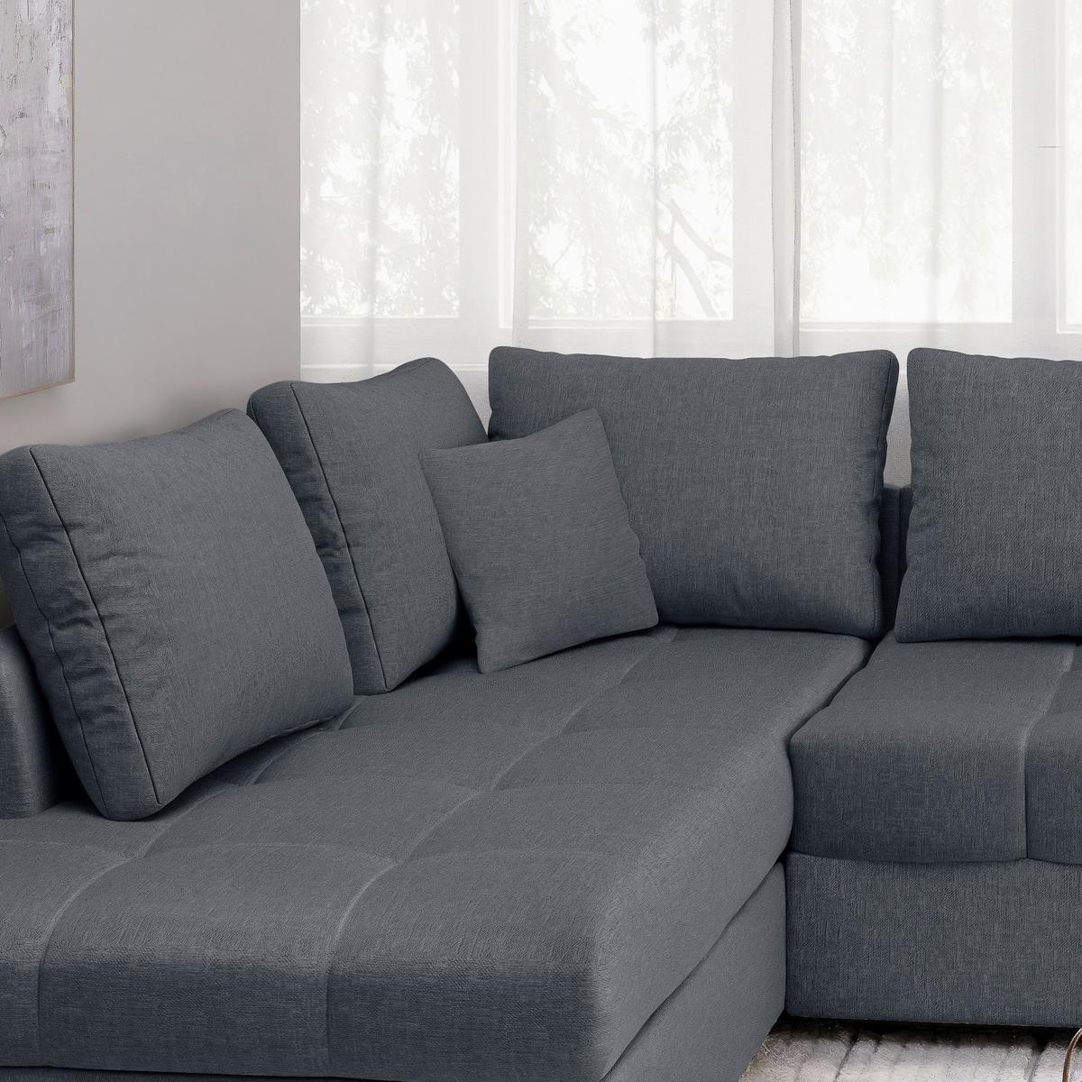 Eckschlafsofa Alvito Anthrazit S: 202x298 Cm - Anthrazit/Schwarz, MODERN, Textil (202/298cm) - MID.YOU