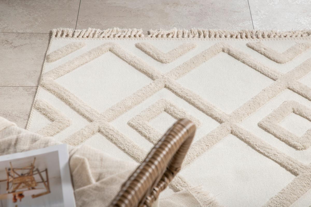 Flachwebteppich Towa - Weiß, LIFESTYLE, Textil (160/230cm) - P & B