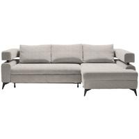 Sedacia súprava ROSALIE, pravá s úložným priestorom a lôžkom - čierna/béžová, Konventionell, kov/textil (265/184cm)