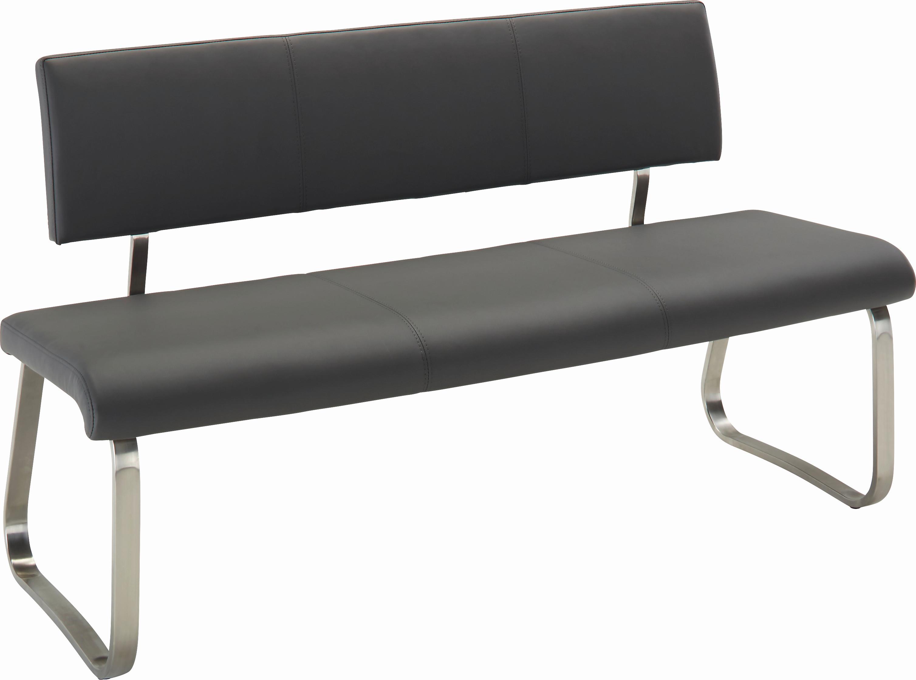 Sitzbank Mit Lehne Grau Arco 155x86x59 Cm
