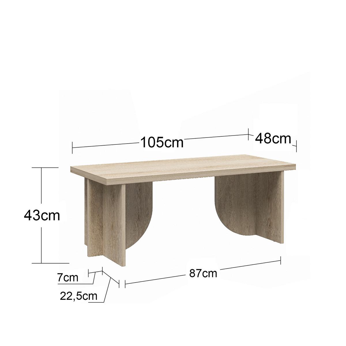 Couchtisch Voler Eichefarben 43 Cm - Eichefarben, Design, Holzwerkstoff (106/43/48cm) - MID.YOU