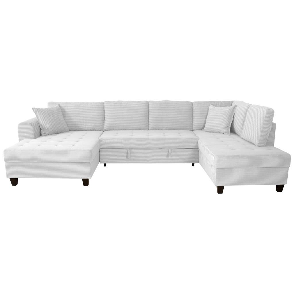 Wohnlandschaft Moritz Silber U-Form:155x324x178 cm