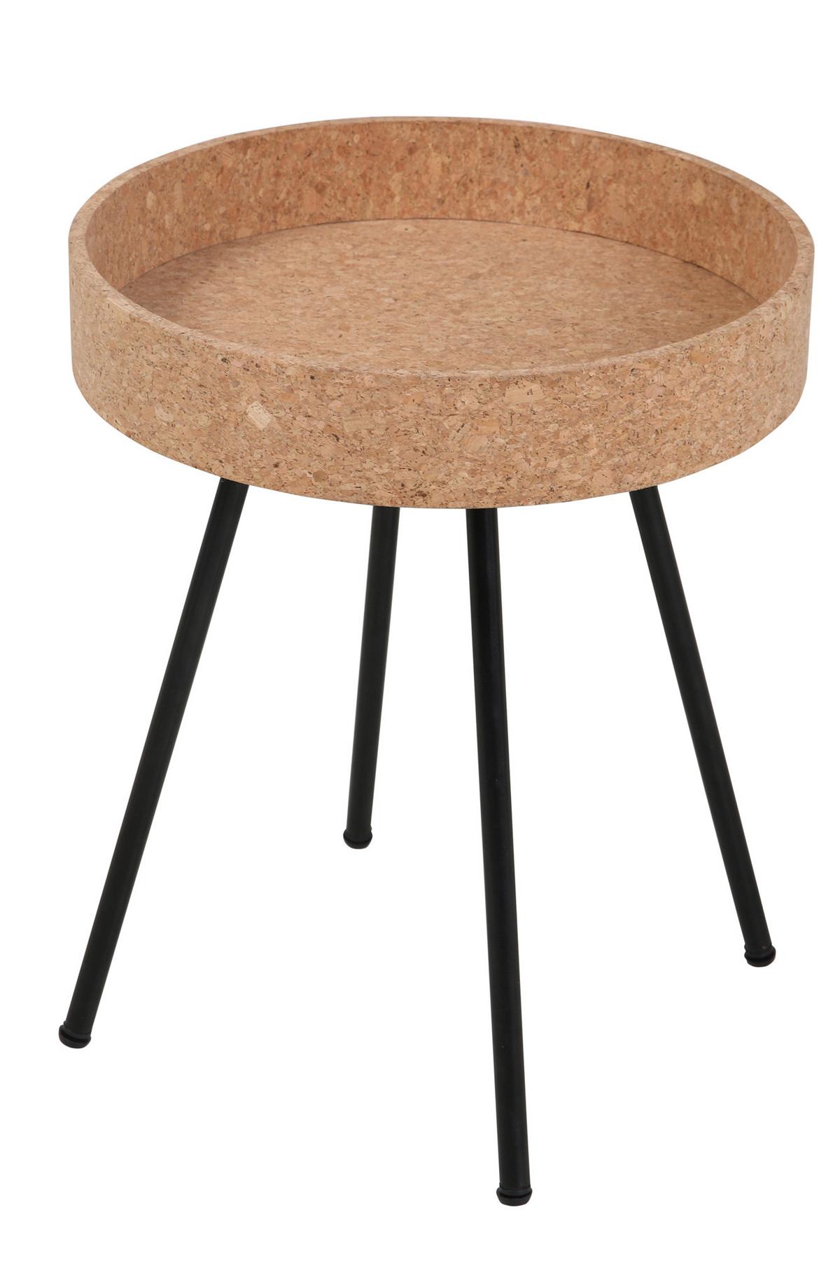 Beistelltischset Naturfarben/schwarz B: 45 Cm - Schwarz/Naturfarben, Design, Holz/Holzwerkstoff (45-38/45-38/50-45cm) - Livetastic