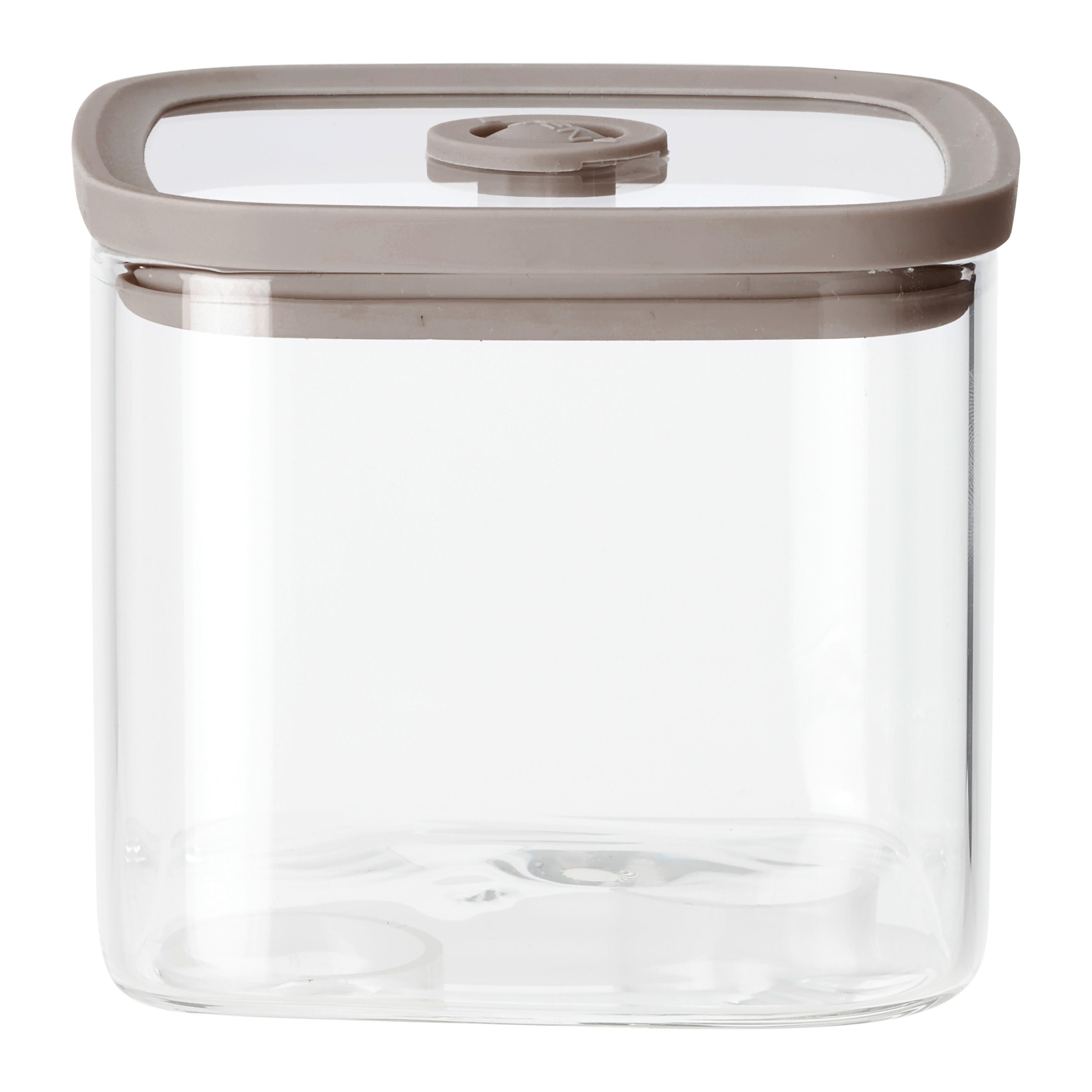 SKLENĚNÁ DÓZA NA POTRAVINY SELINA - CA. 0,65L - čiré/béžová, Moderní, plast/sklo (10,3/8,8/10,3cm) - Modern Living