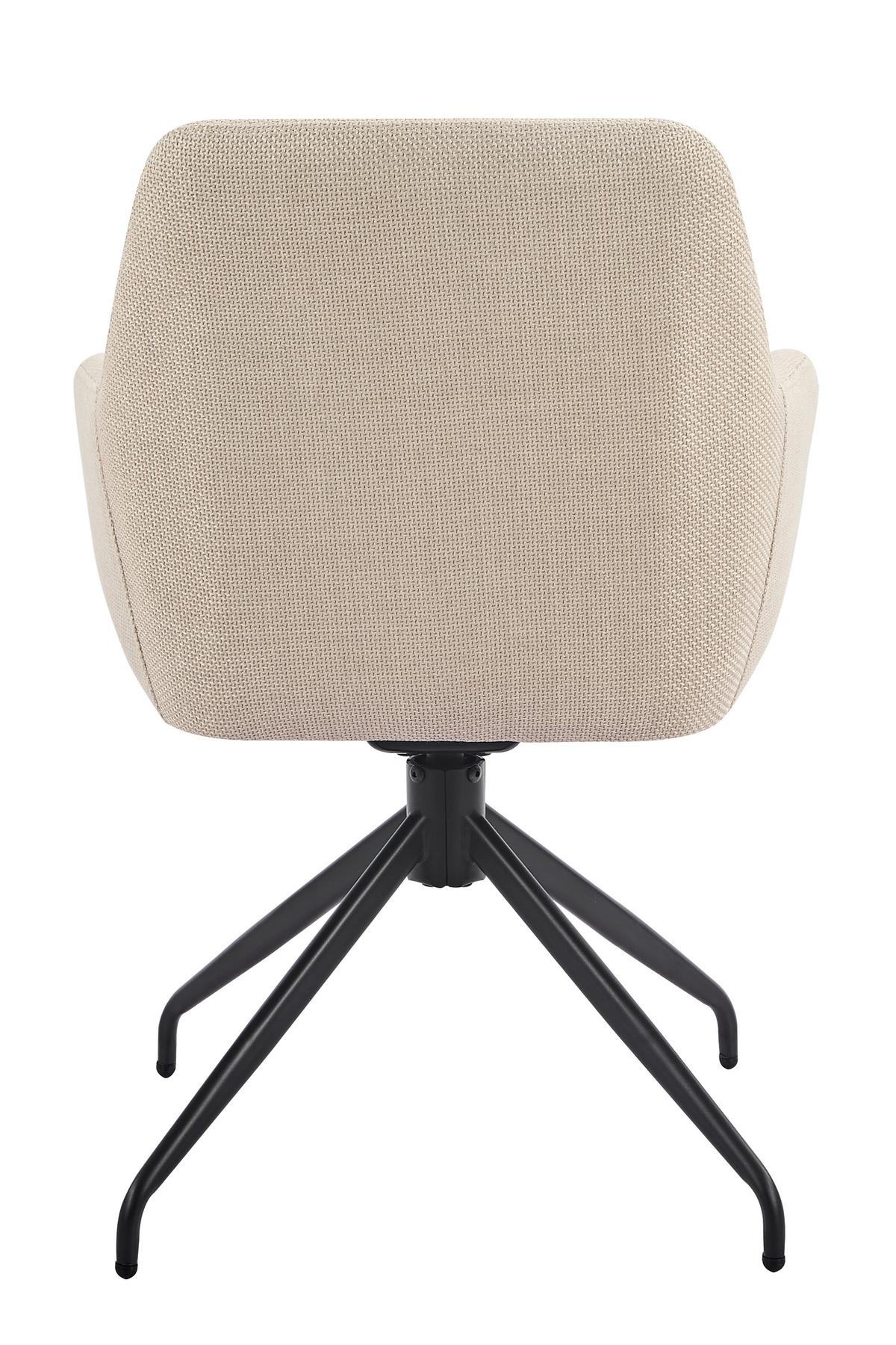 Armlehnstuhl-Set Triest S 2er-Set - Beige/Schwarz, MODERN, Textil/Metall (56/83/60cm) - MID.YOU