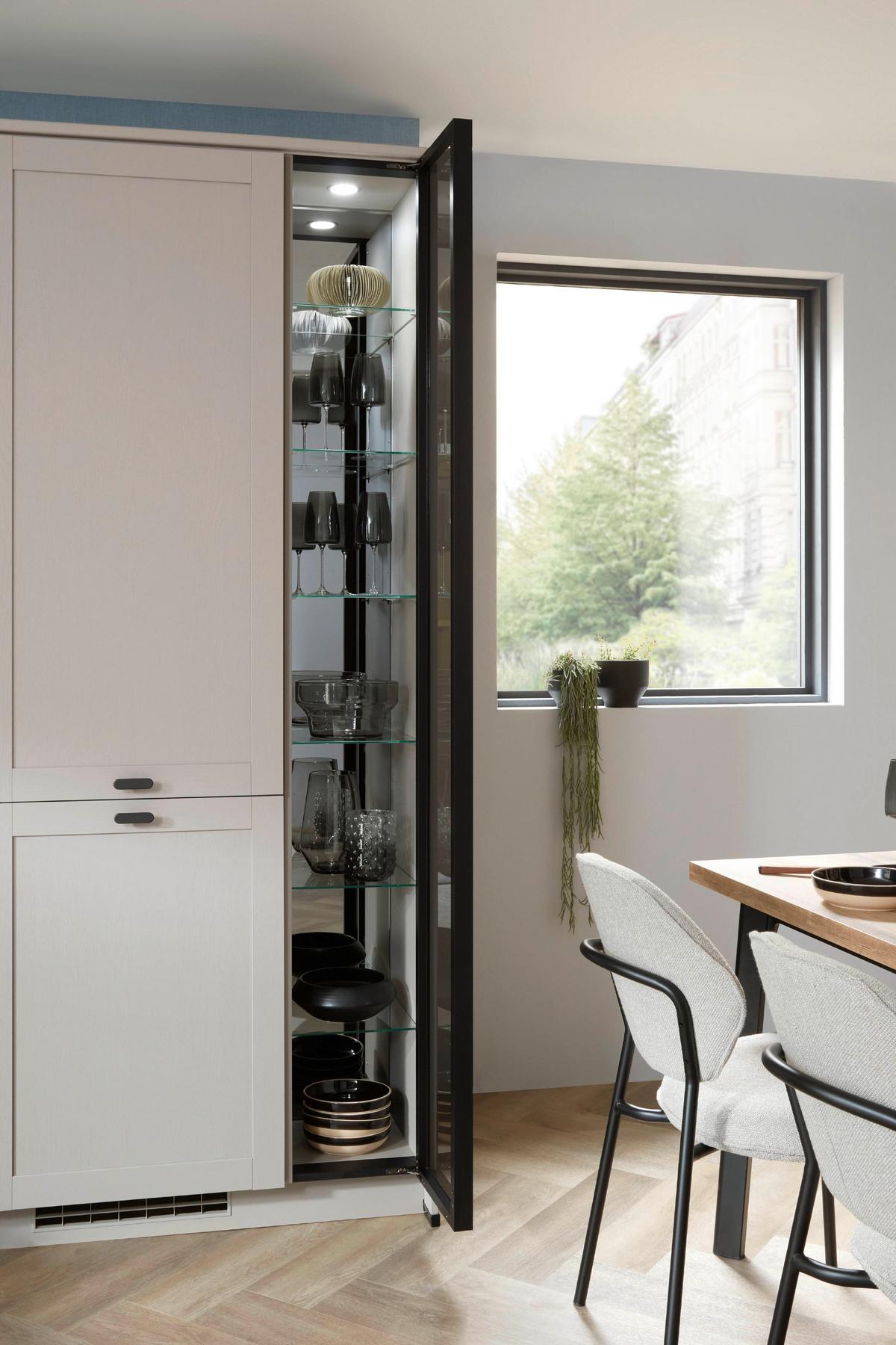 Eckküche Fermo/Eastbourne - Hellbraun/Blau, MODERN, Holzwerkstoff (181,8/303,4cm) - Vertico