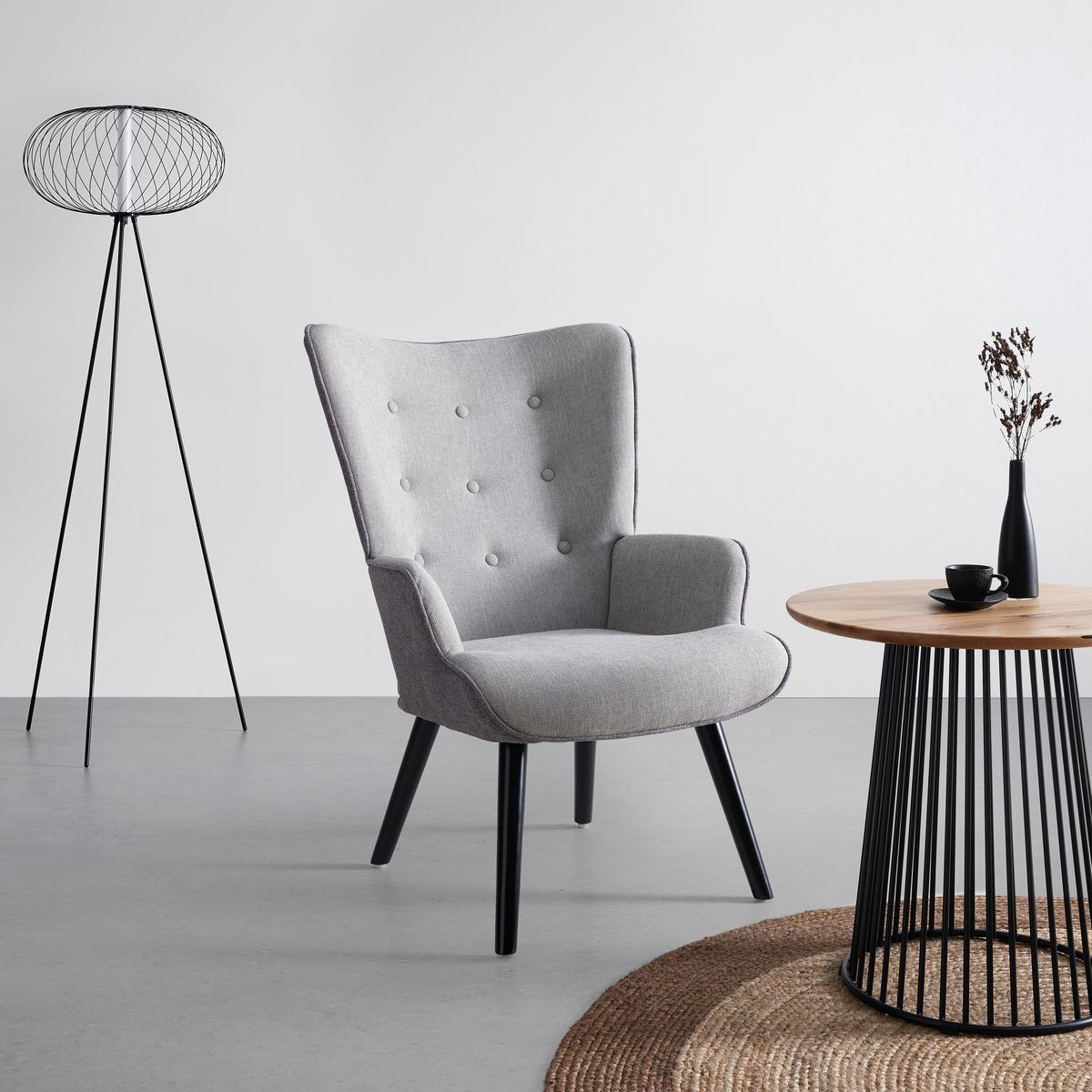 Relaxačné kreslo sivé CHESTER - čierna/svetlosivá, Modern, kov/drevo (66/94/74cm) - Mömax