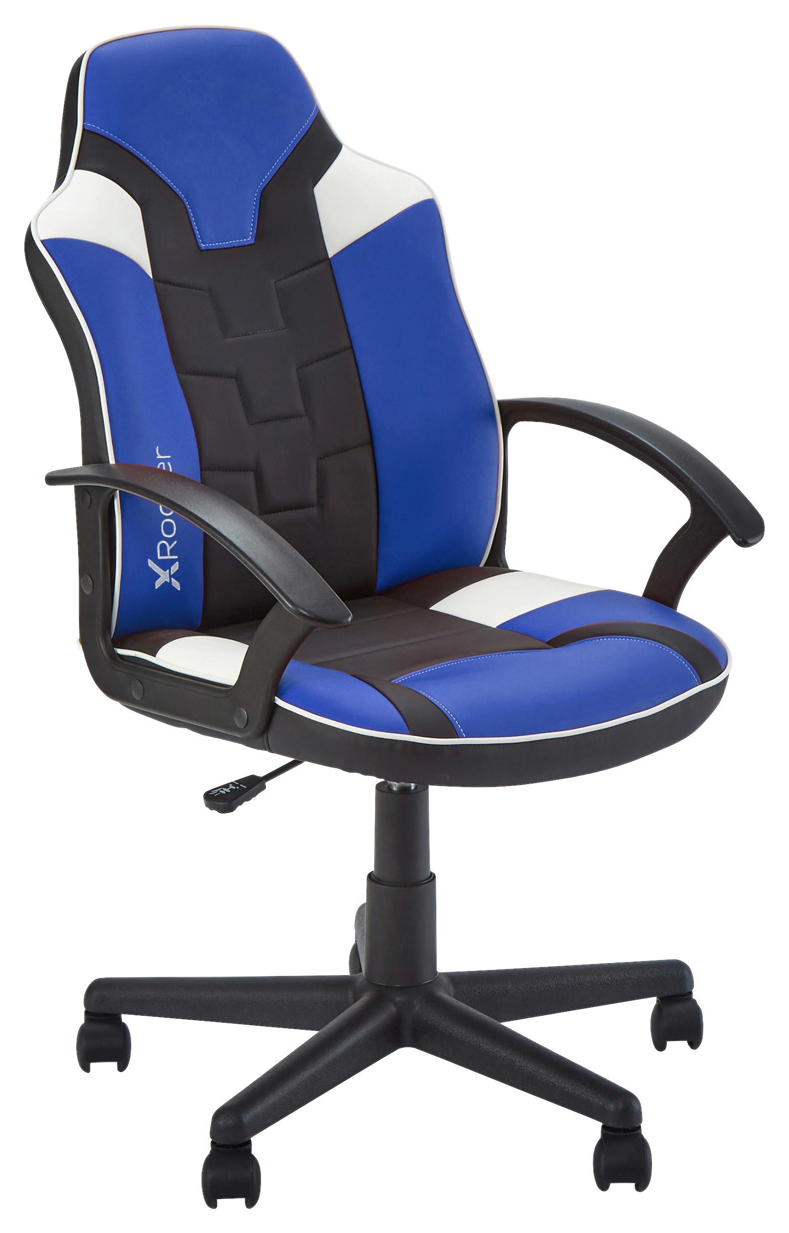 Gamingstuhl Saturn - Blau/Schwarz, MODERN, Textil (57,5/107,5/44cm) - X Rocker