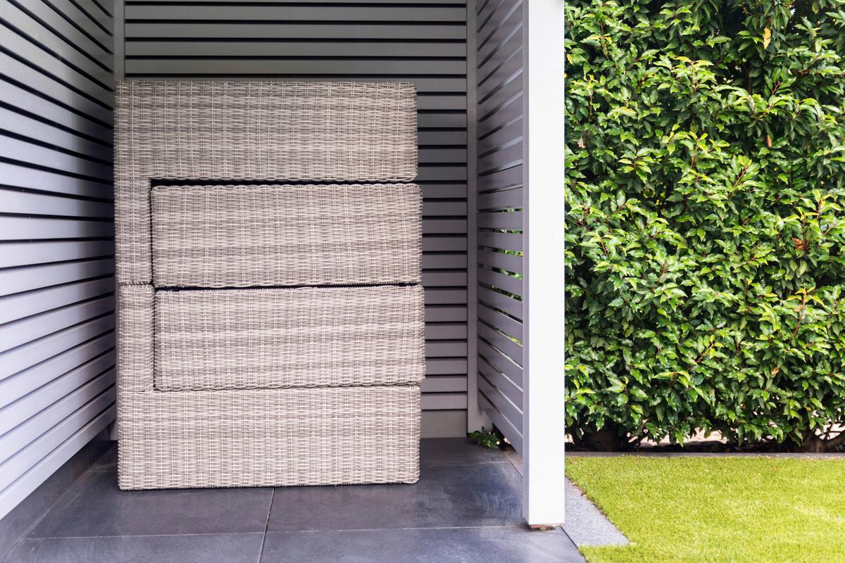 Loungegarnitur 5-tlg Palma Aus Kunststoff Mit Kissen - Grau, Basics, Glas/Textil (93/65/71cm) - Gardenson