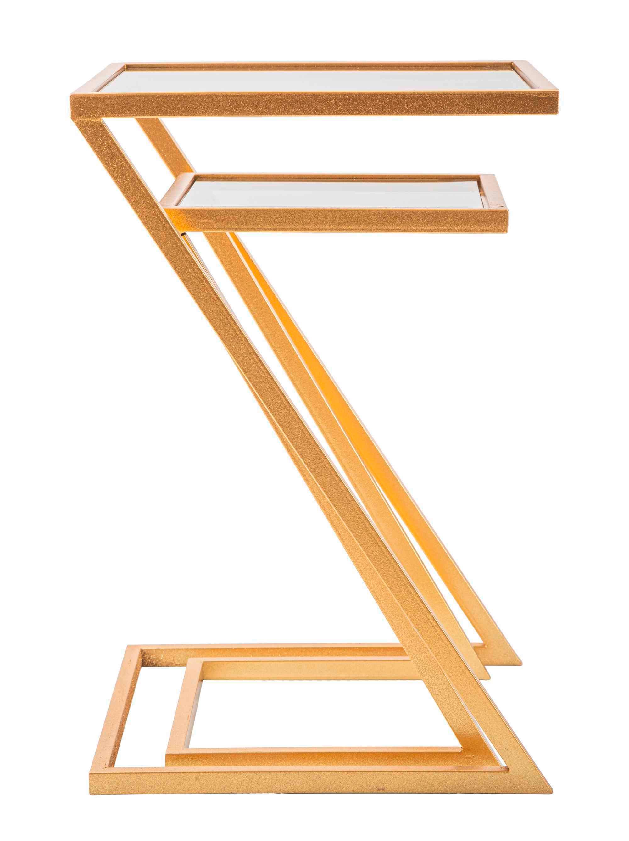 Couchtisch Set2Pcs Goldfarben B: 40 cm - Goldfarben, Basics, Glas/Metall (40/60/40cm)