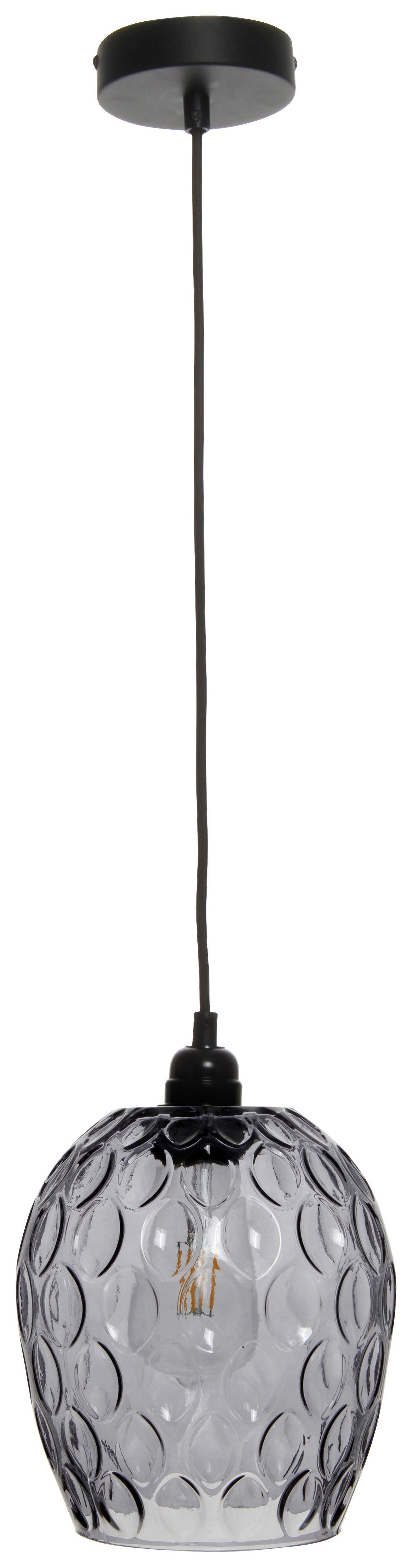 Hängeleuchte Corona Grau B: 18 cm - Grau, Basics, Glas (18/18/27cm) - Kayoom