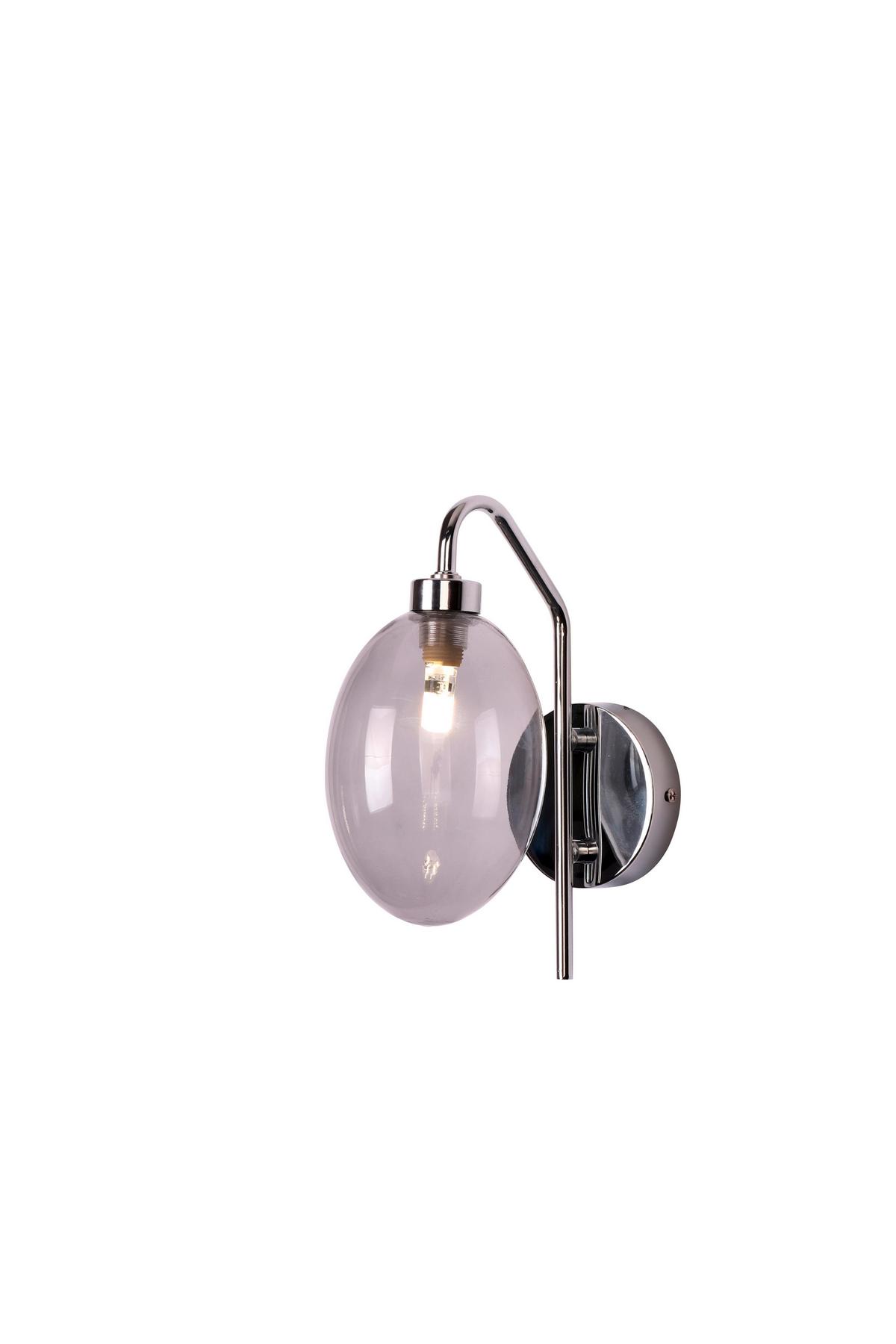 Wandleuchte 50401225 Lukka - Chromfarben/Edelstahlfarben, Design, Glas/Metall (17/10/25cm)