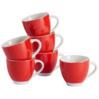 Tassenset Rot Weiß 6-Teilig - Rot/Weiß, Basics, Keramik (10,5/5,7/3,8cm) - Van Well