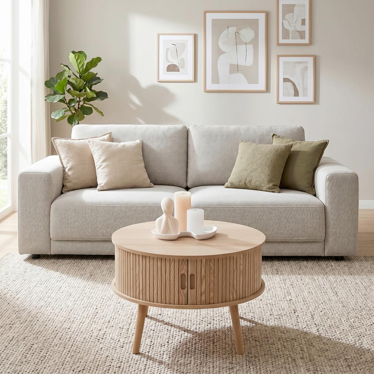 Konferenční stolek SKANDY - přírodní barvy, Moderní, dřevo/kompozitní dřevo (60/40cm) - Premium Living