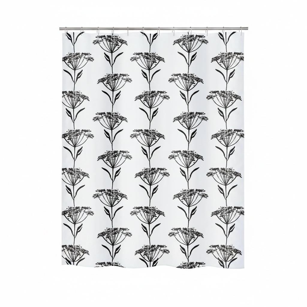 Duschvorhang in Schwarz Textil/Mischgewebe - Schwarz, Basics, Textil (180/200cm) - Spirella