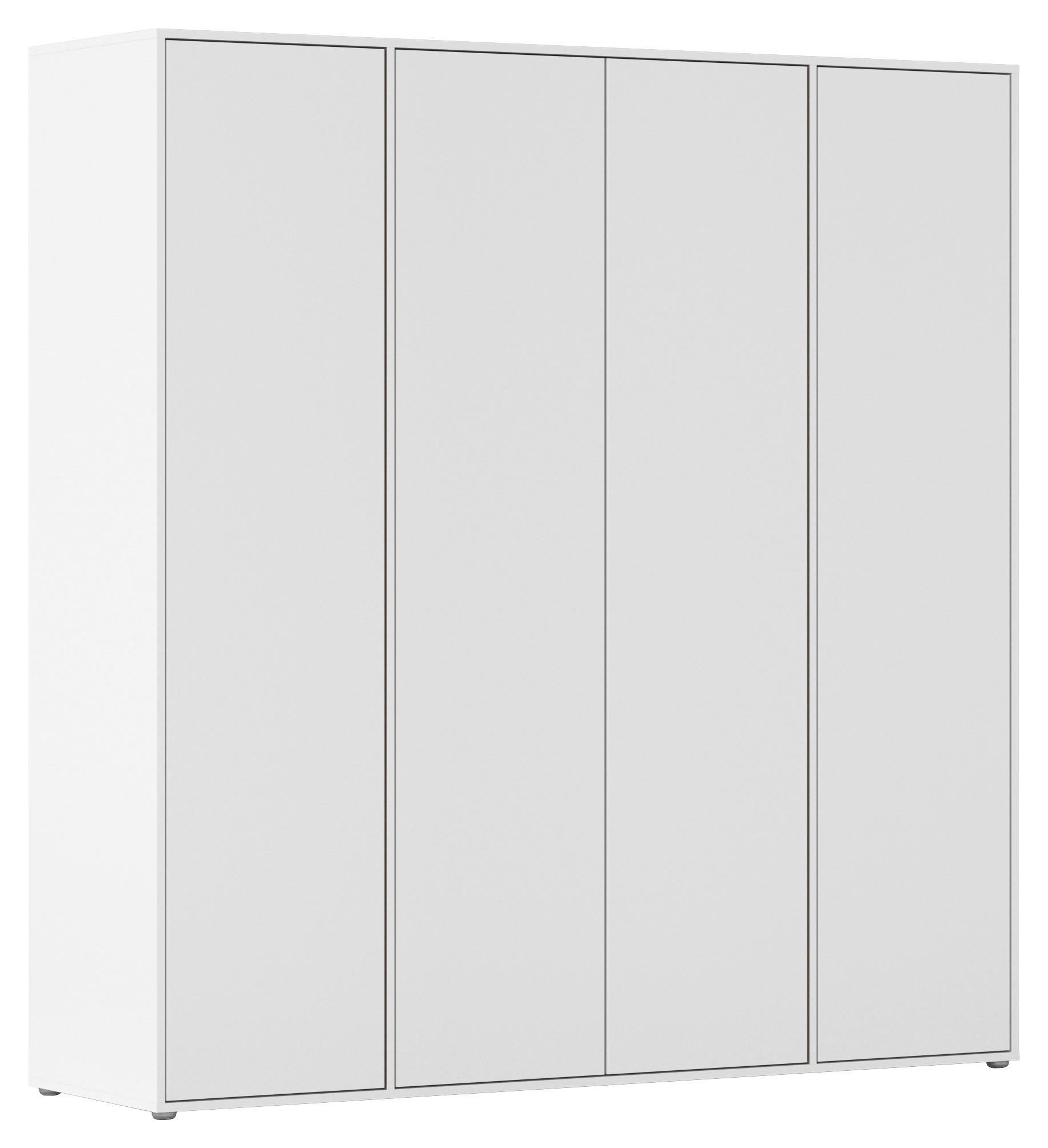Drehtürenschrank Nabila Weiß B: 187 cm - Weiß, MODERN, Holzwerkstoff (187/194/53cm) - Rauch Möbel