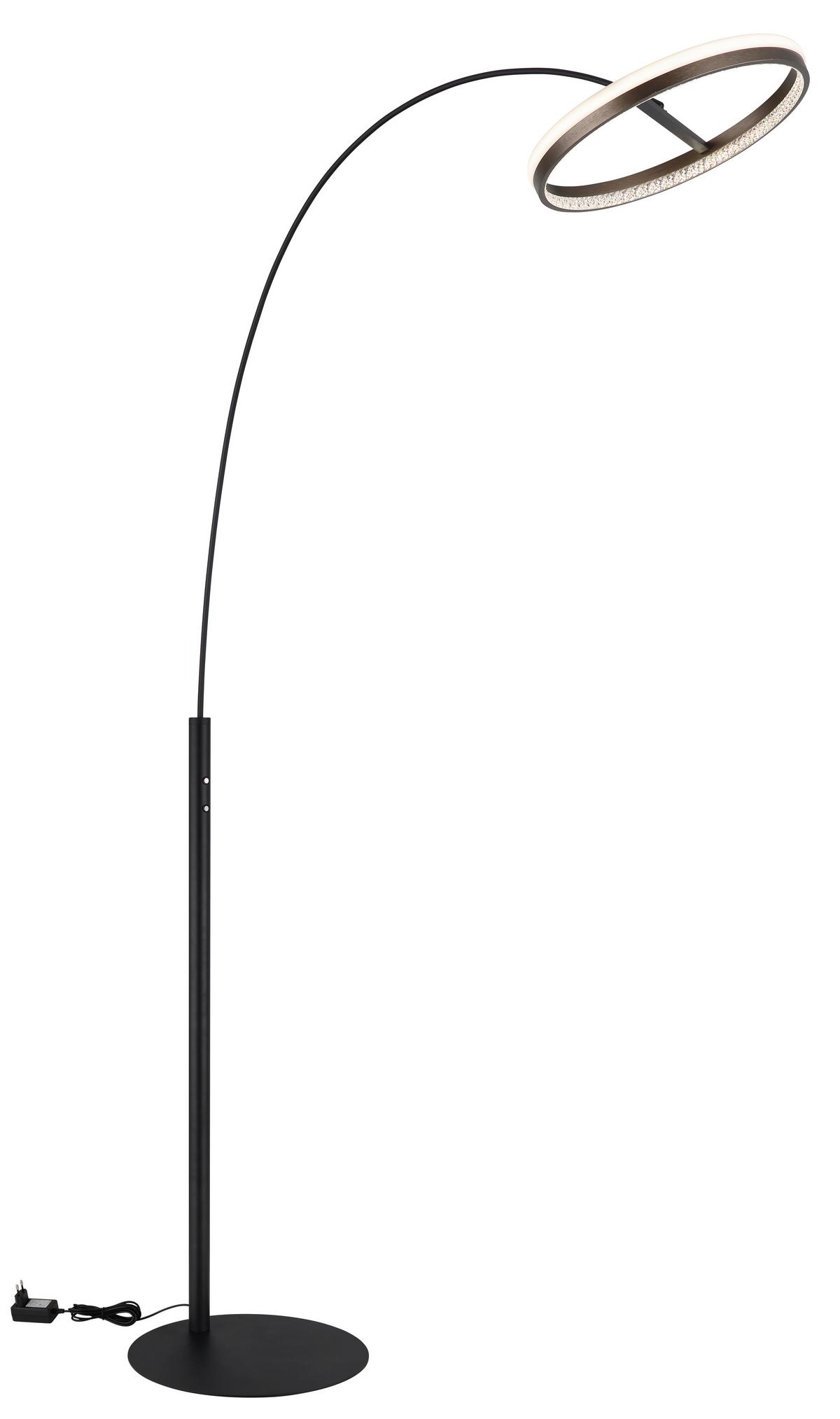 LED-STEHLEUCHTE 67179S DELLA - Klar/Dunkelgrau, Design, Kunststoff/Metall (92,5/39,5/190,4cm) - Globo