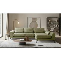 Ecksofa Berlin Cord Olivgrün 313x172 cm - Schwarz/Olivgrün, Design, Textil (313/172cm) - P & B