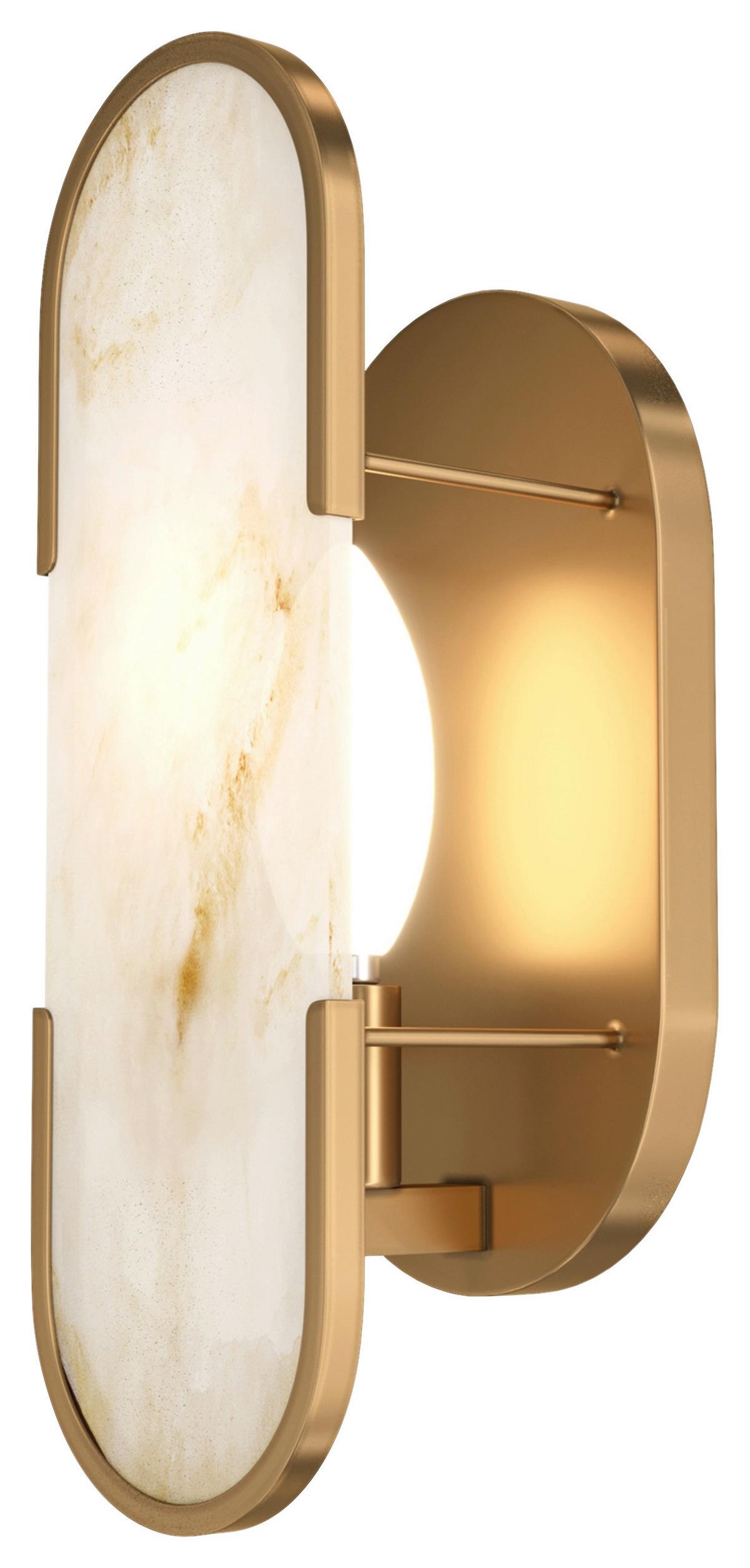 Wandleuchte Marmo - Goldfarben, Basics, Stein/Metall (9,6/29,5/12cm) - MAYTONI