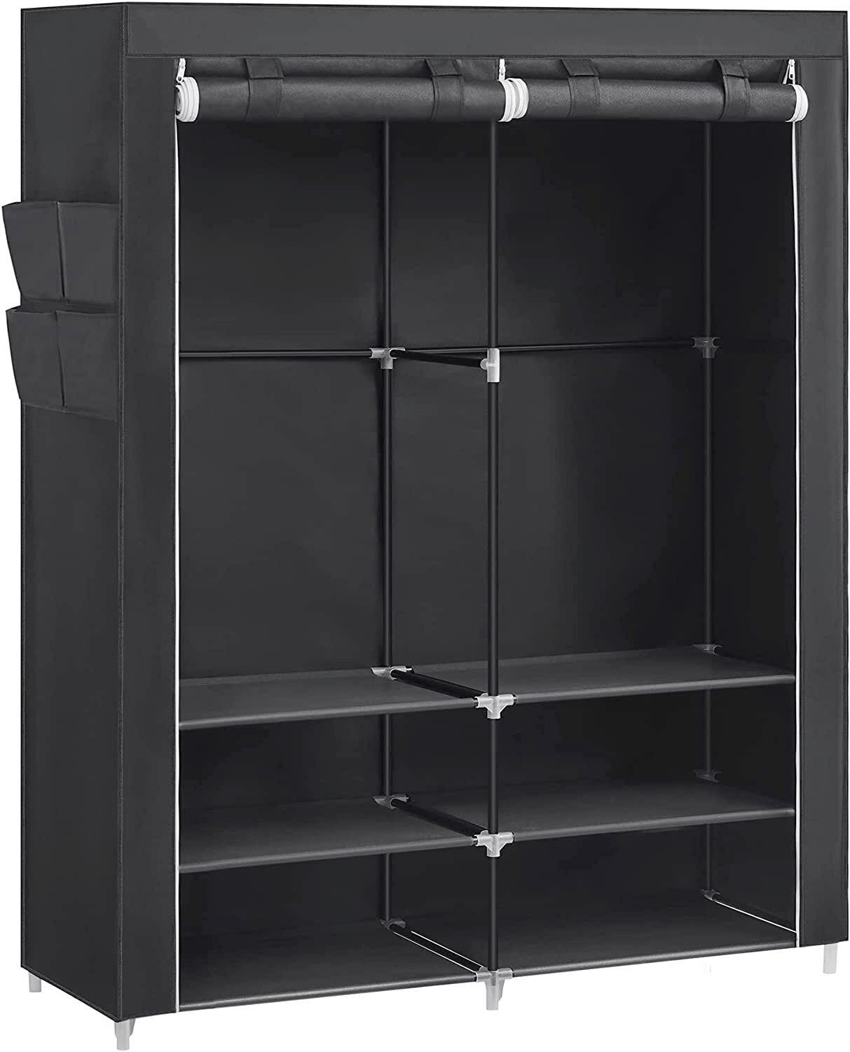 Stoffschrank B: 127 cm Grau - Grau, Trend, Kunststoff/Textil (127/176/45cm) - Boxxx