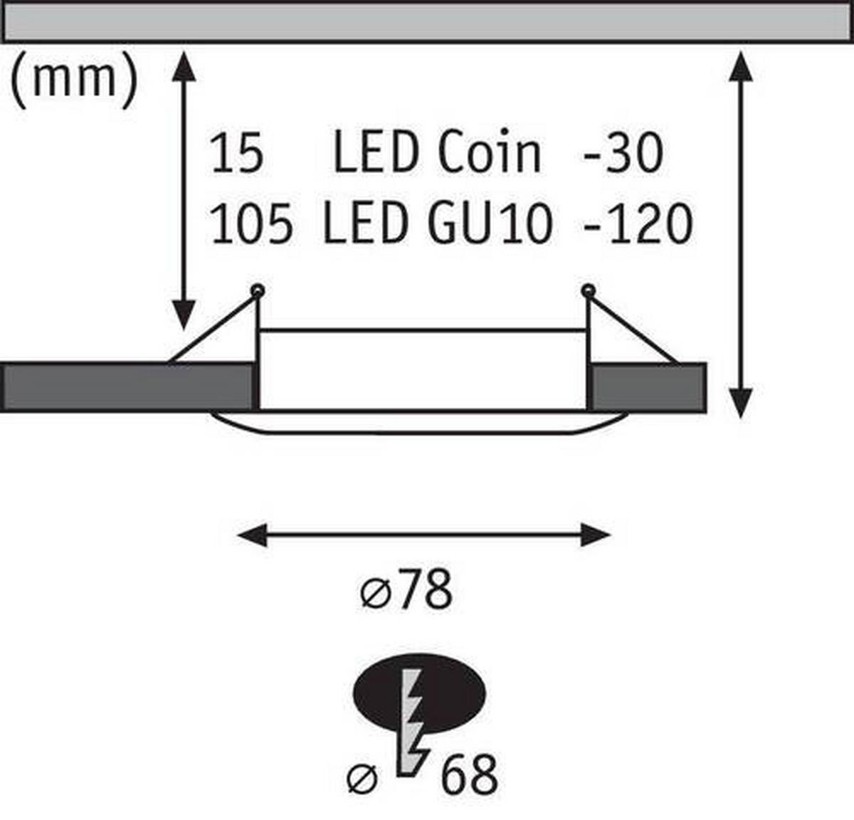Deckenleuchte 3er-set Ø 8,4 Cm 3-Flammig - Chromfarben/Alufarben, Basics, Metall (8,4cm) - Paulmann