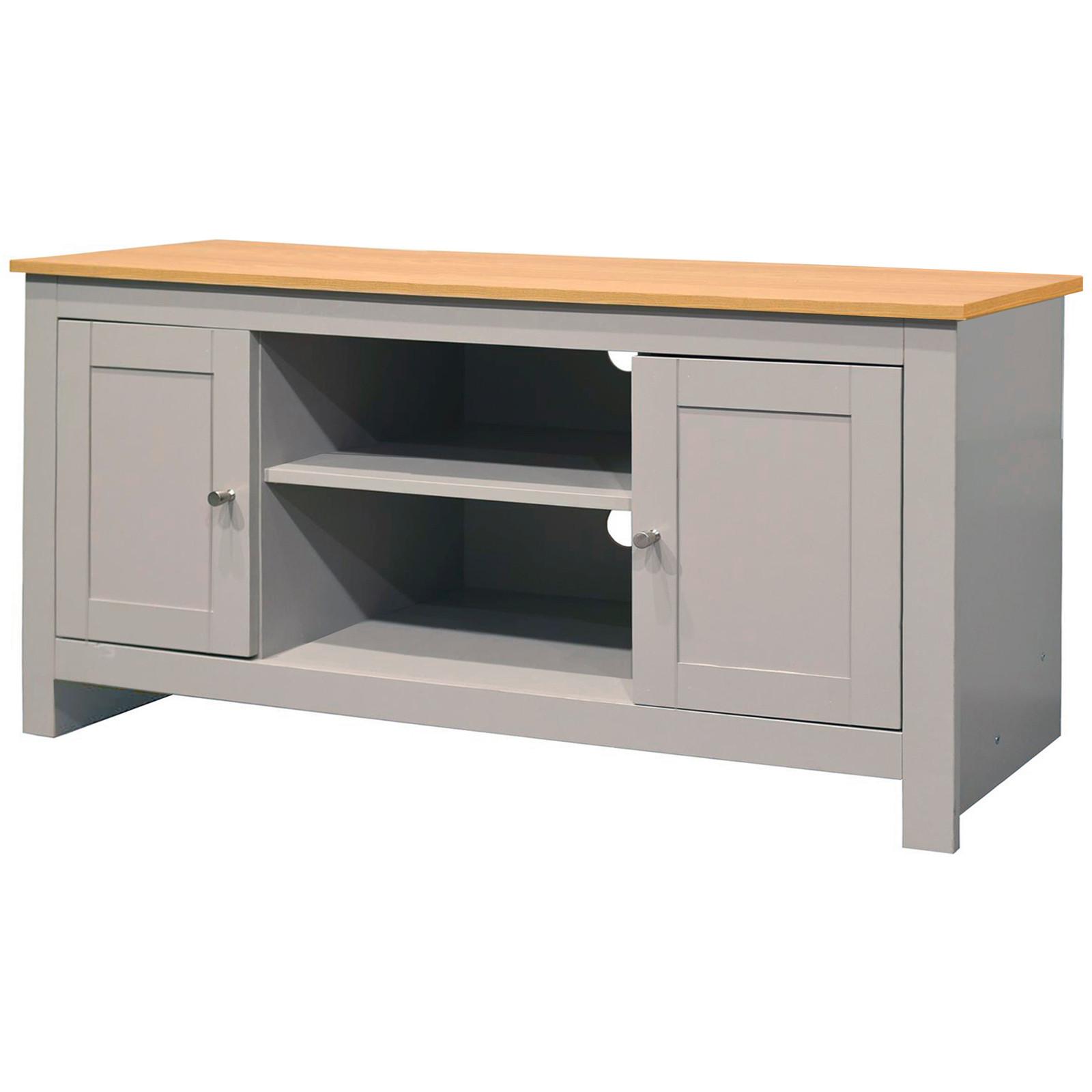 Lowboard Emerald Grau Naturfarben B: 120 cm - Naturfarben/Grau, Design, Holzwerkstoff (120/58/39cm) - MID.YOU