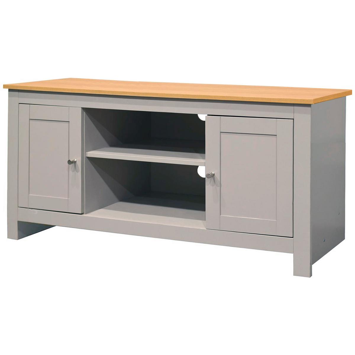 Lowboard Emerald Grau Naturfarben B: 120 cm - Naturfarben/Grau, Design, Holzwerkstoff (120/58/39cm) - MID.YOU