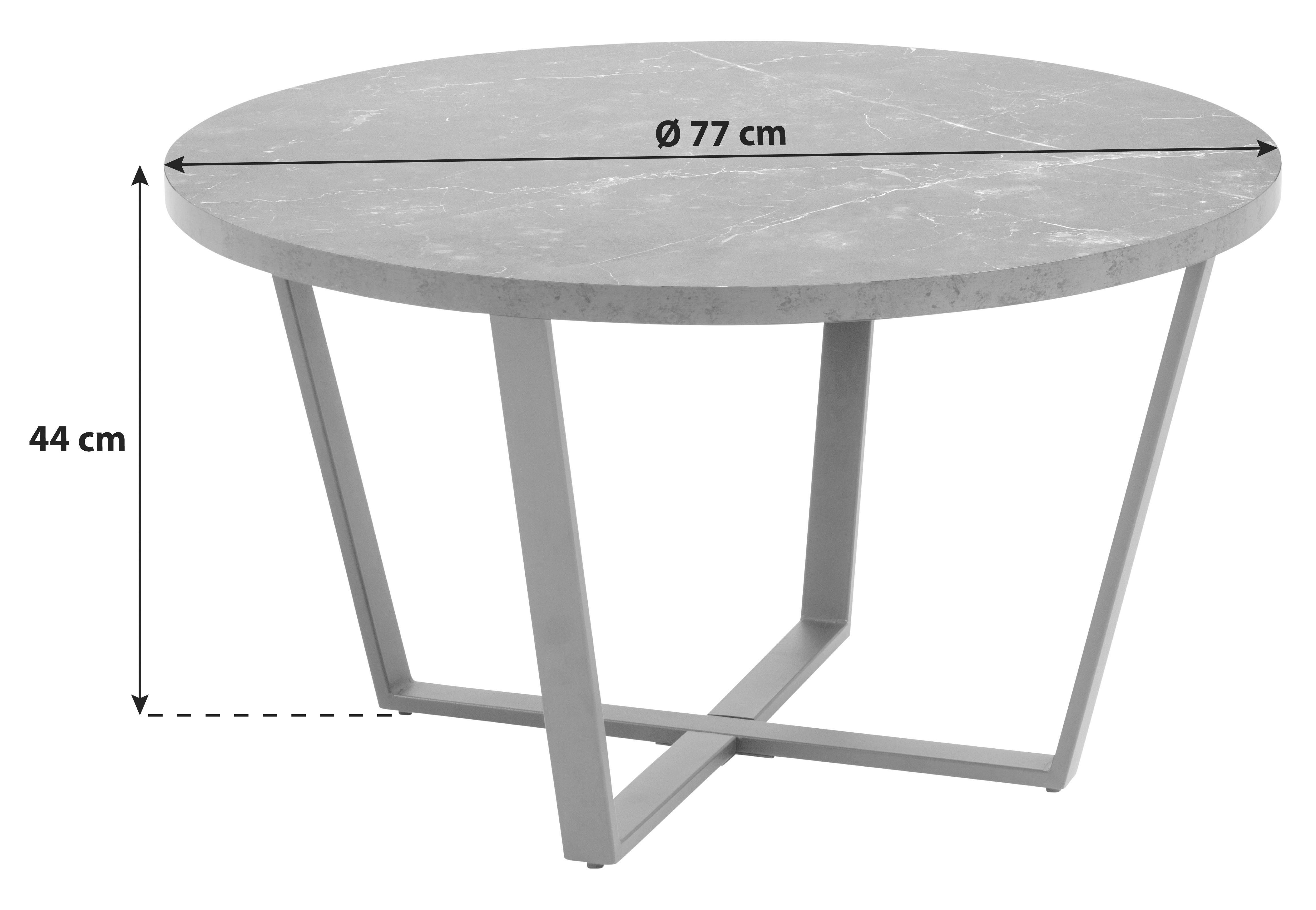 Konferenční stolek AMBLE - černá, Design, kov/kompozitní dřevo (77/77/44cm) - MID.YOU