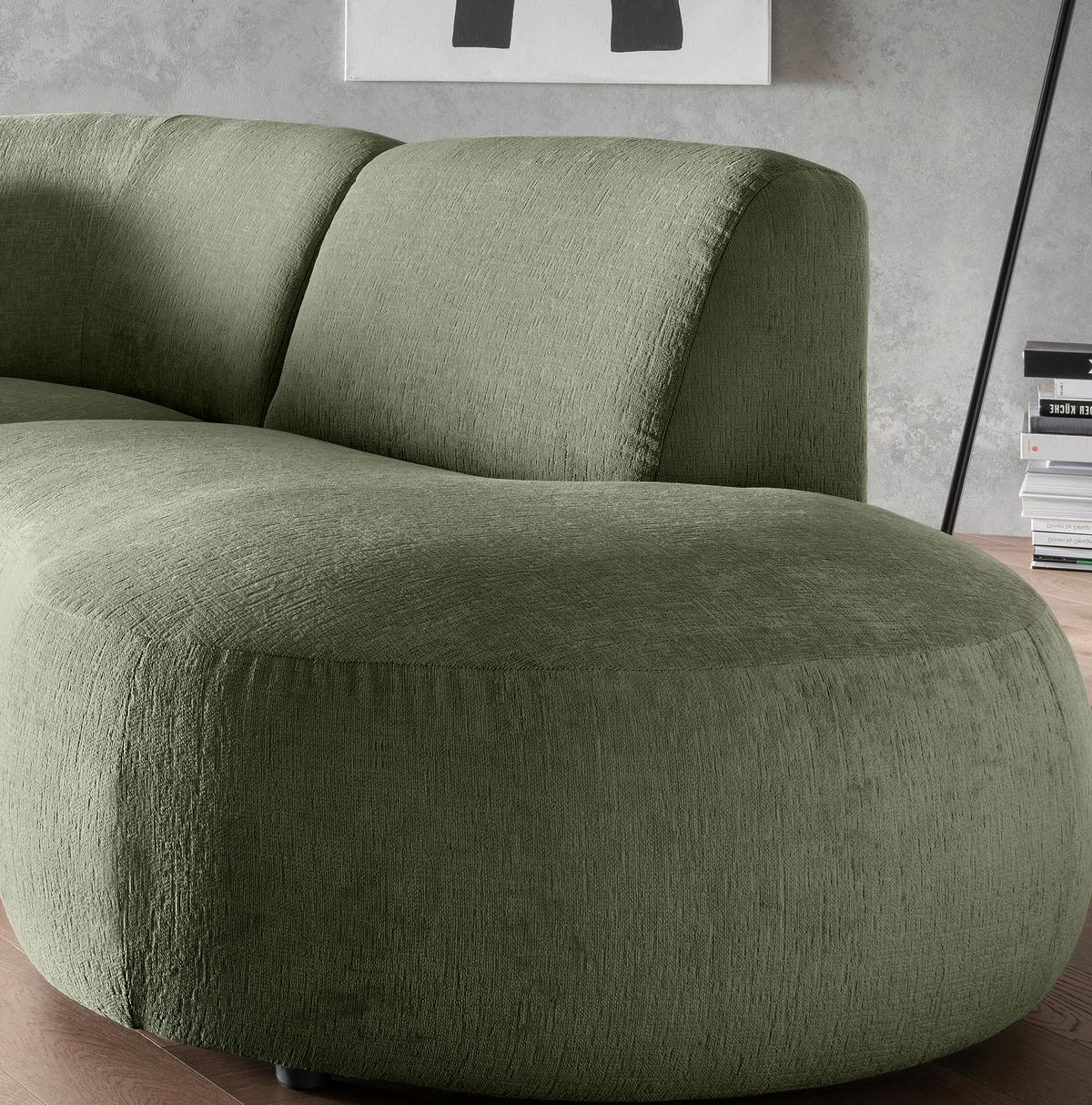 Ecksofa Jesi, Grün S: 276x182 Cm - Schwarz/Grün, MODERN, Textil (276/182cm) - Livetastic