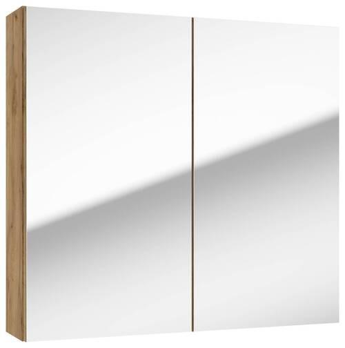 Spiegelschrank Locca Sps 2-Türig Eiche Dekor - Eichefarben/Transparent, KONVENTIONELL, Glas/Holzwerkstoff (65/60/15cm) - MID.YOU