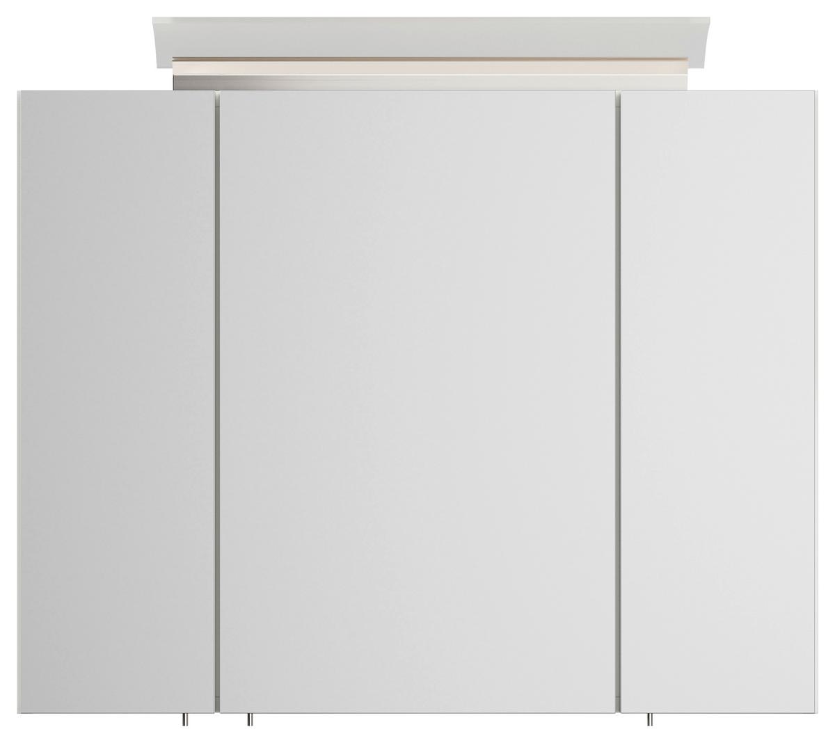 Spiegelschrank Weiß Hochglanz B: 80 Cm - Weiß Hochglanz, MODERN, Glas/Holzwerkstoff (80/62/17cm) - MID.YOU