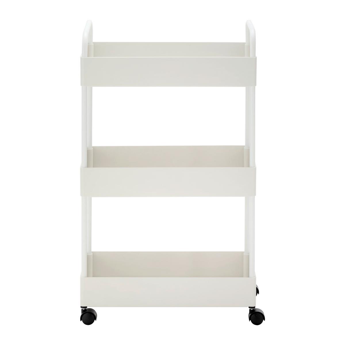 Regál na kolieskach SANDRO biely - biela, Modern, kov/plast (40/72/22cm) - P & B