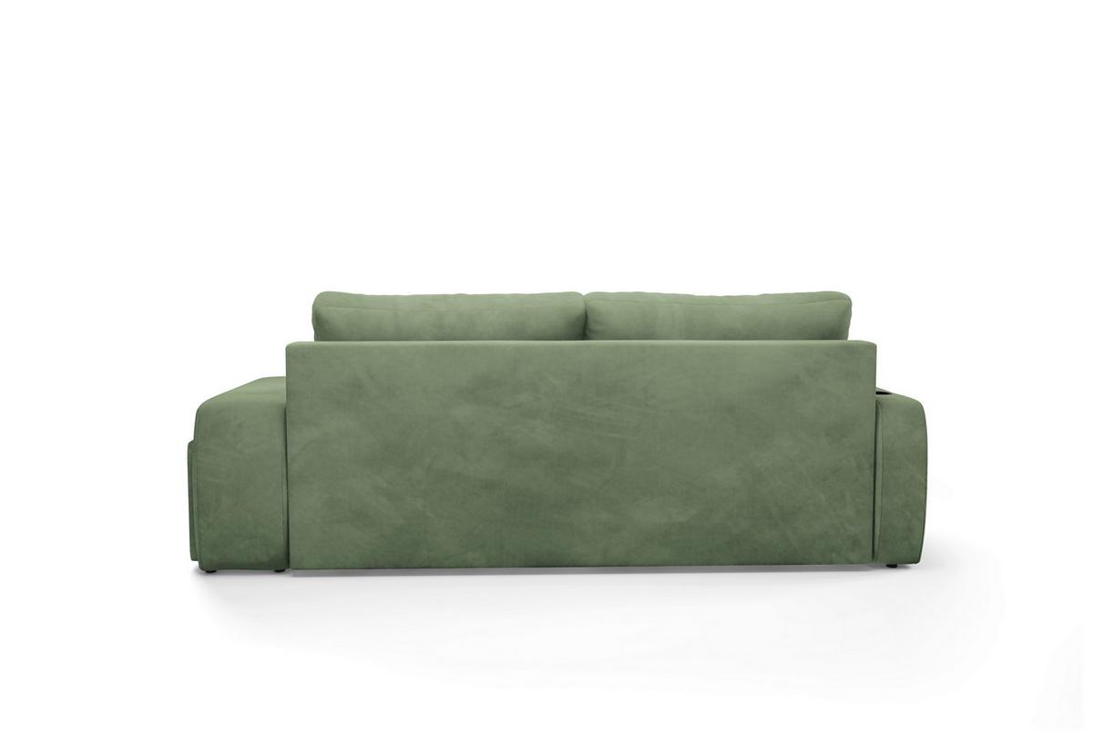 Schlafsofa Ines Grün B: 258cm - Schwarz/Grün, Design, Textil (258/98/95cm) - Livetastic