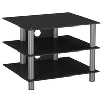 Phonotisch Sindas B: 60 cm Schwarz/Silberfarben - Silberfarben/Schwarz, KONVENTIONELL, Glas/Metall (60/45/42cm) - MID.YOU