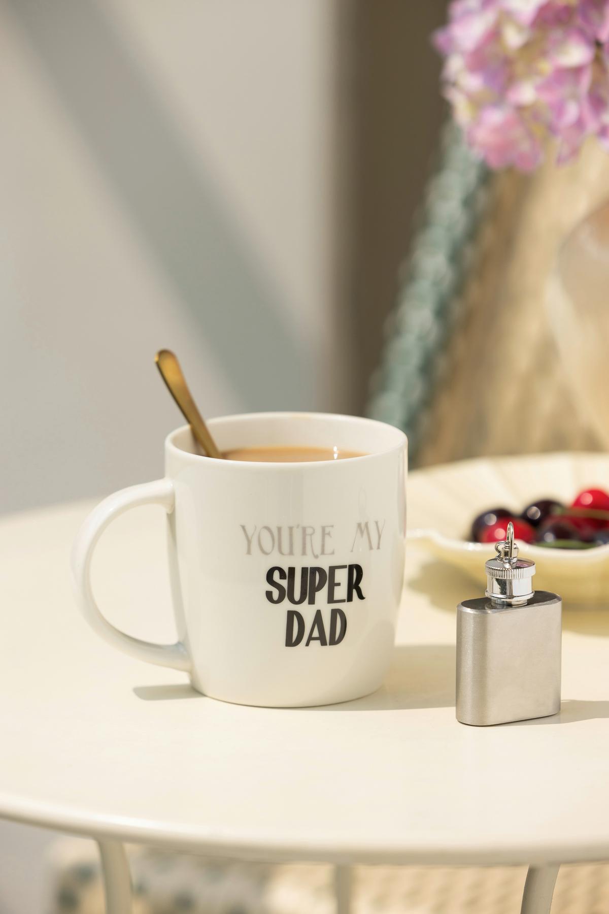 Kaffeebecher Danilo - Edelstahlfarben/Silberfarben, Basics, Keramik/Metall - Luca Bessoni