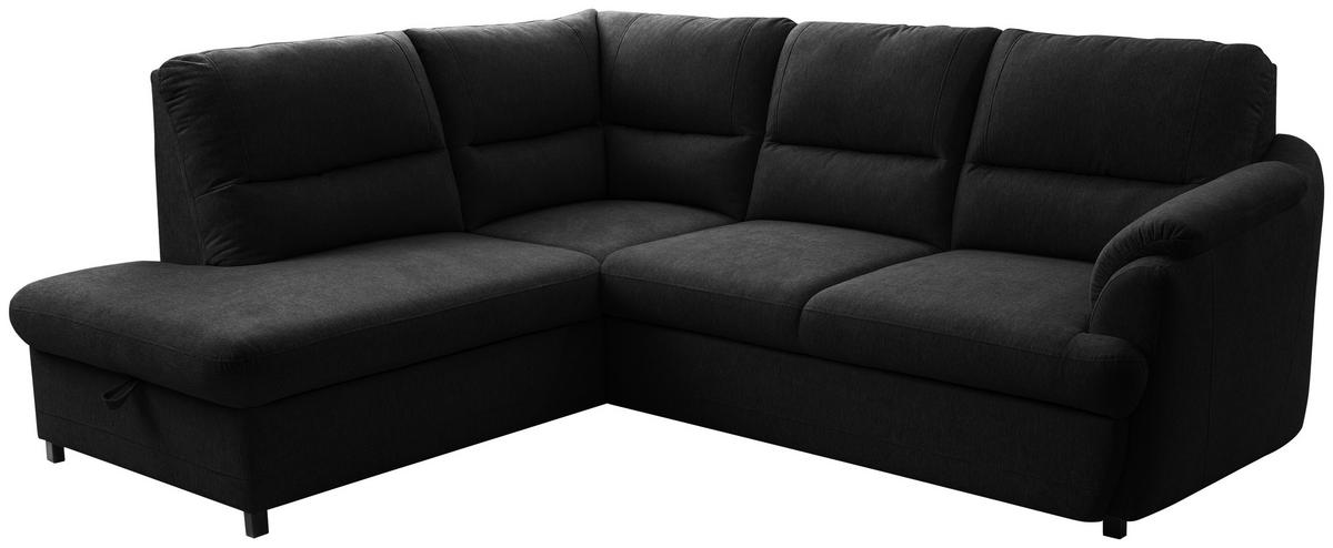 Ecksofa Gusto Graphitfarben S: 200x240 cm - Greige/Schwarz, Basics, Textil (200/240cm)