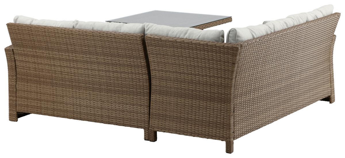 Loungegarnitur Watford - Braun, KONVENTIONELL, Holz - Gardenson