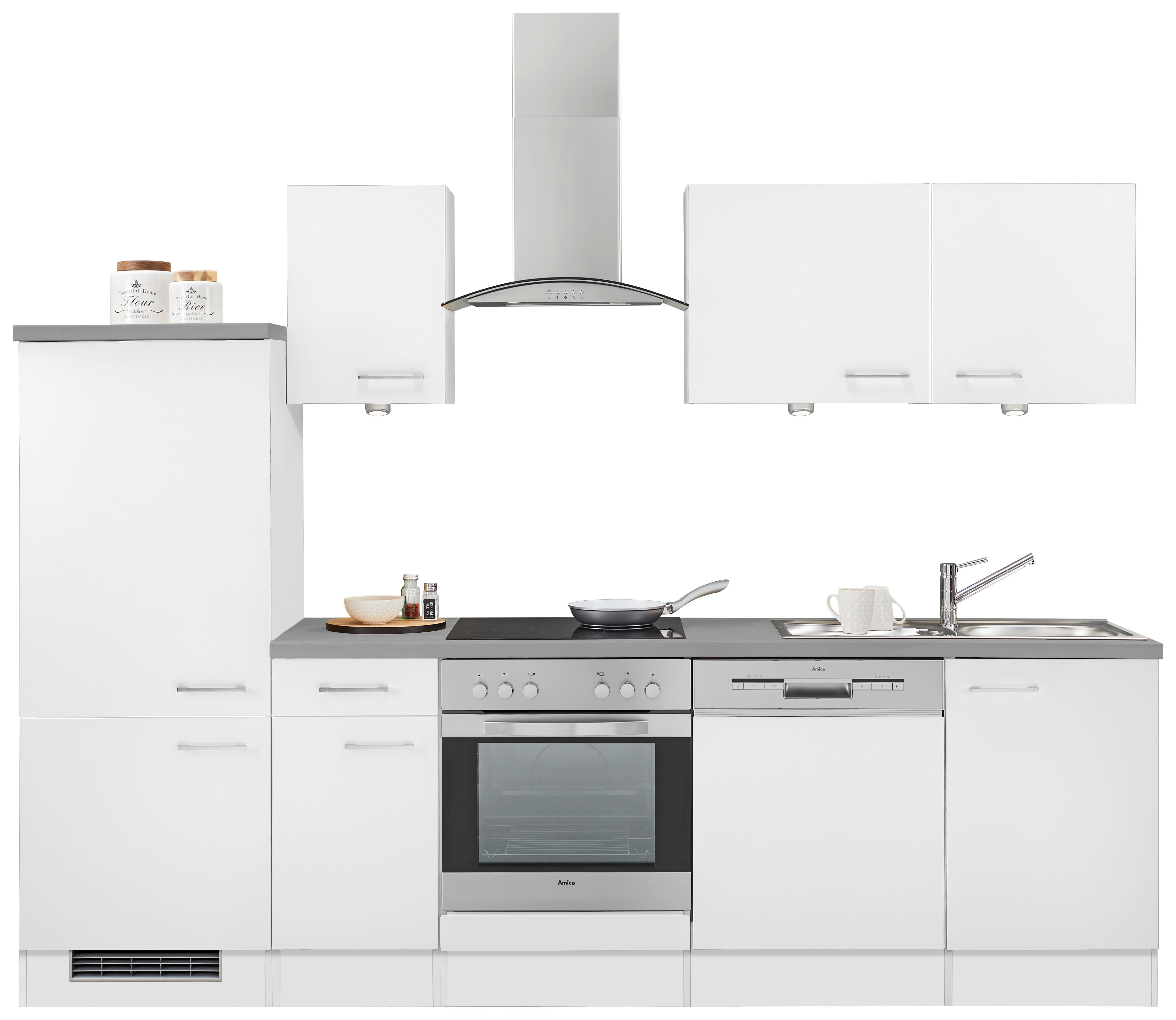 Kuchynský blok NEO bez spotrebičov, šírka 270 cm - biela, Modern, kompozitné drevo (270cm) - FlexWell