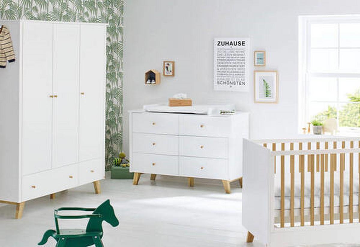 Wickelkommode 133420x Pan - Weiß/Naturfarben, Design, Holz/Holzwerkstoff (140/100/78 bzw 56cm) - Pinolino