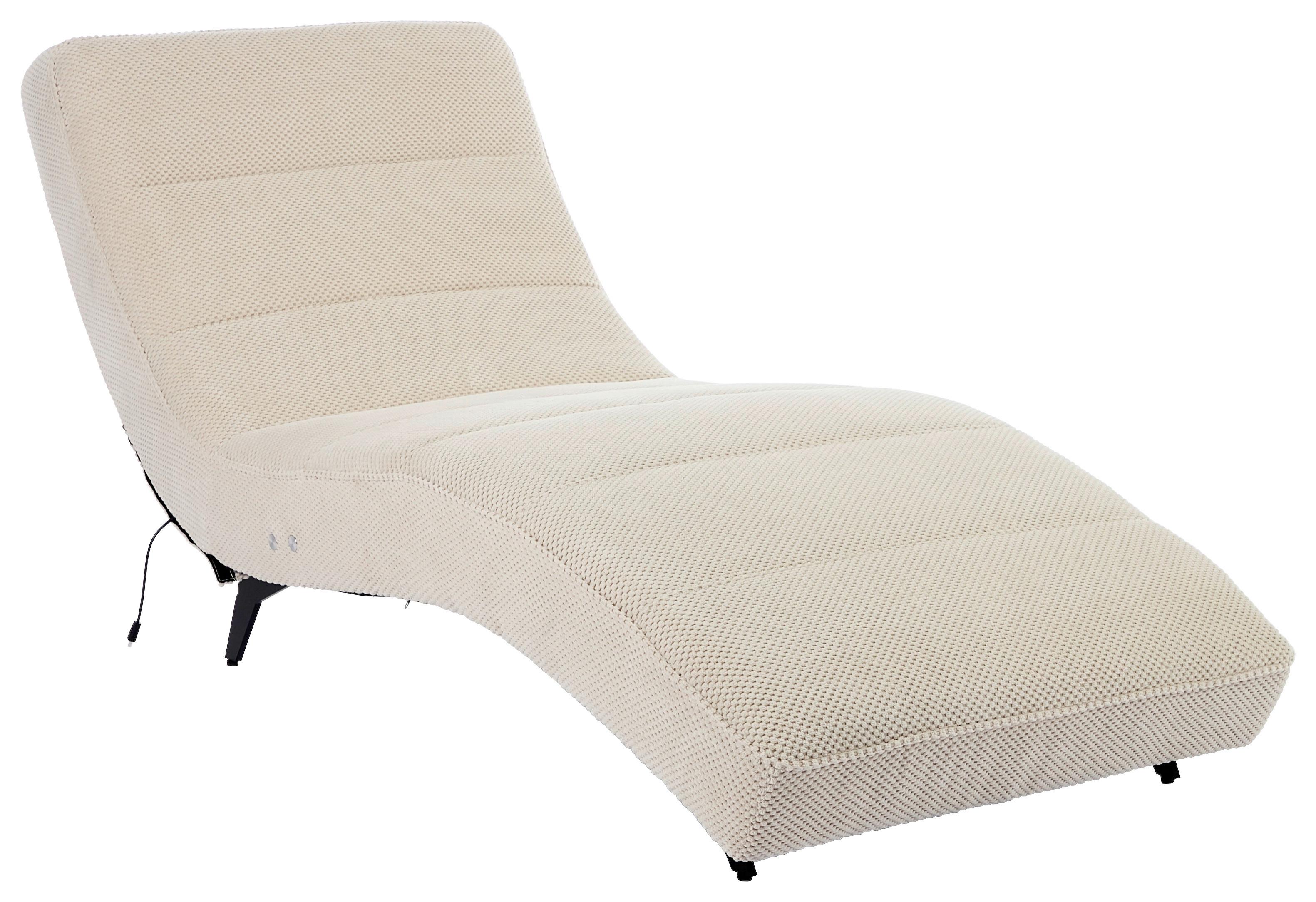 Relaxliege Romeo Webstoff beige, B: 73 cm - Beige/Schwarz, MODERN, Holz/Textil (73/83/166cm)