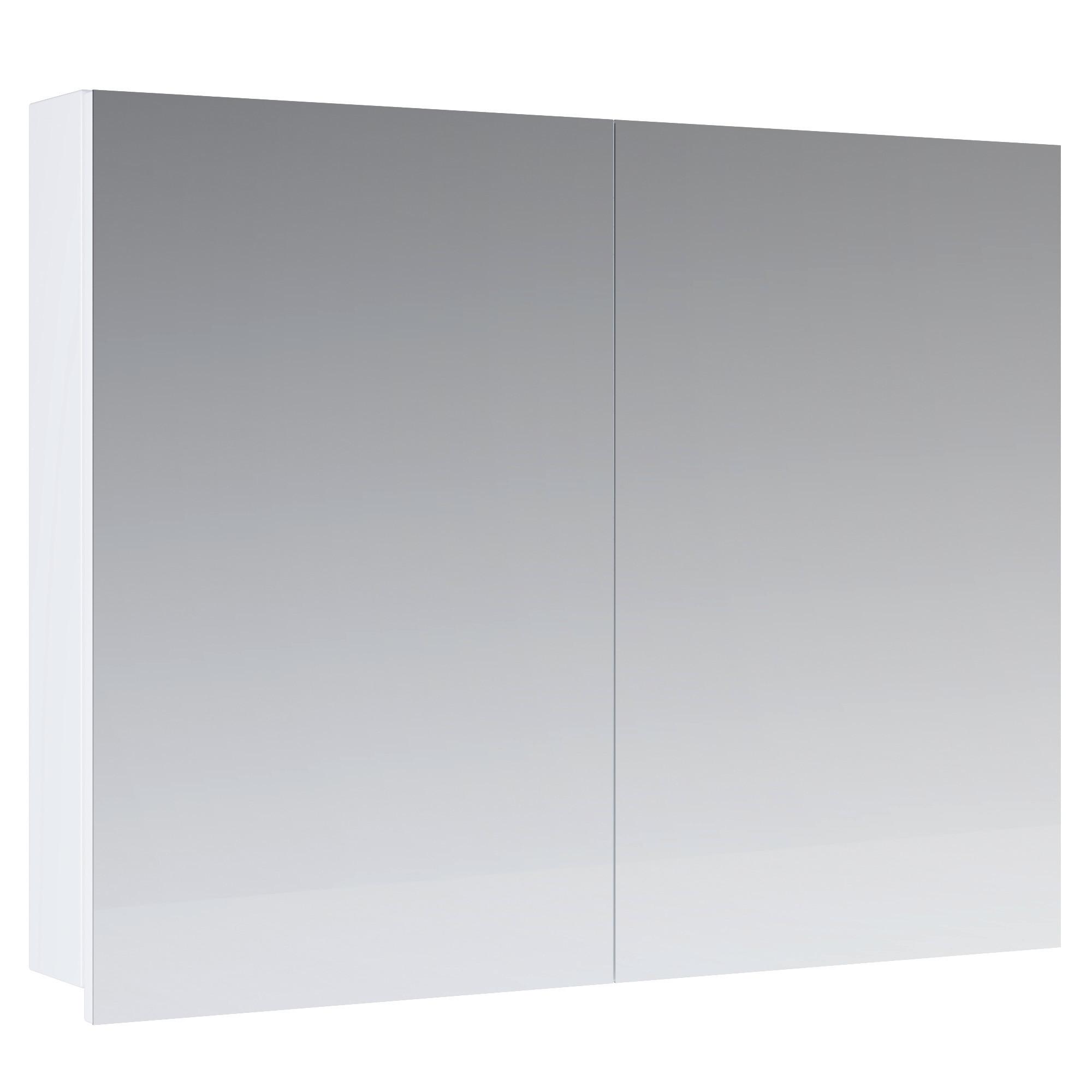 Spiegelschrank Flandu 2-Türig Weiß BHT: 60x59,4x12 cm - Weiß, MODERN, Holzwerkstoff (60/59,4/12cm) - MID.YOU