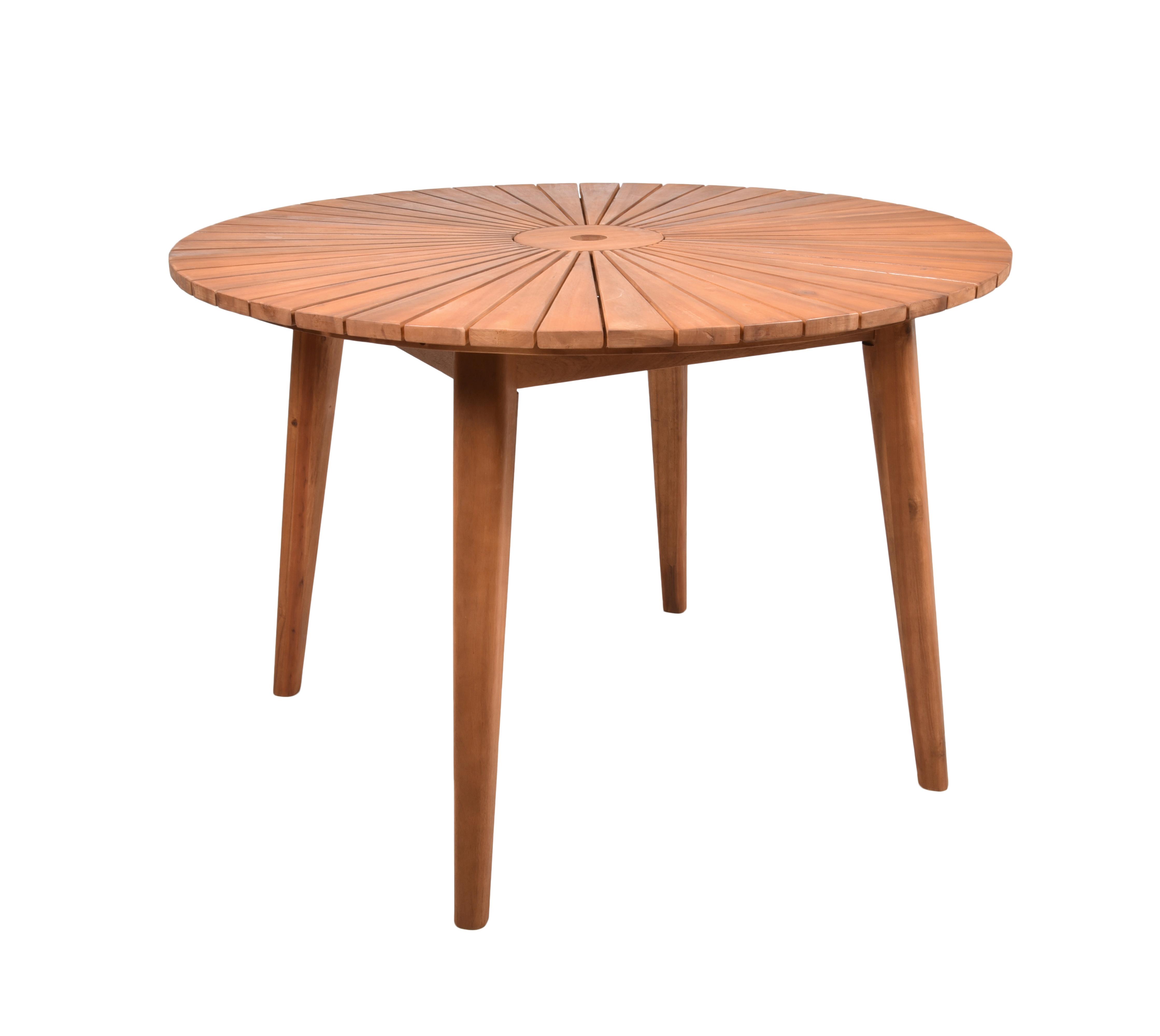 Gartentisch Fremont Akazienholz ⌀ 110 cm - Hellbraun, Basics, Holz (110/110/75cm) - Gardenson