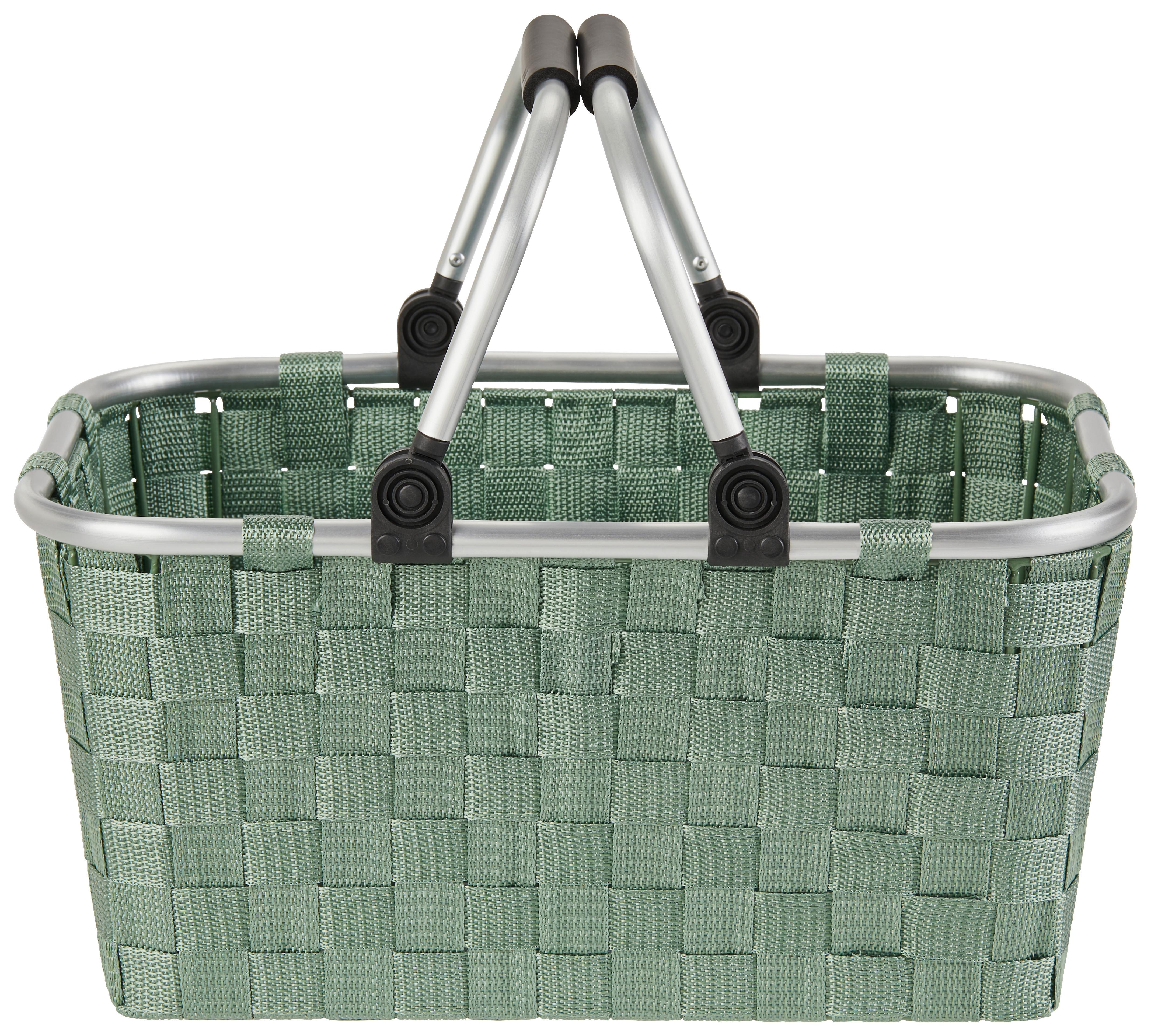 Bevásárlókosár Gina - zöld, Konventionell, műanyag/fém (41/29/21cm) - Ondega