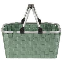 Einkaufskorb Gina - Grün, KONVENTIONELL, Kunststoff/Metall (41/29/21cm) - Ondega