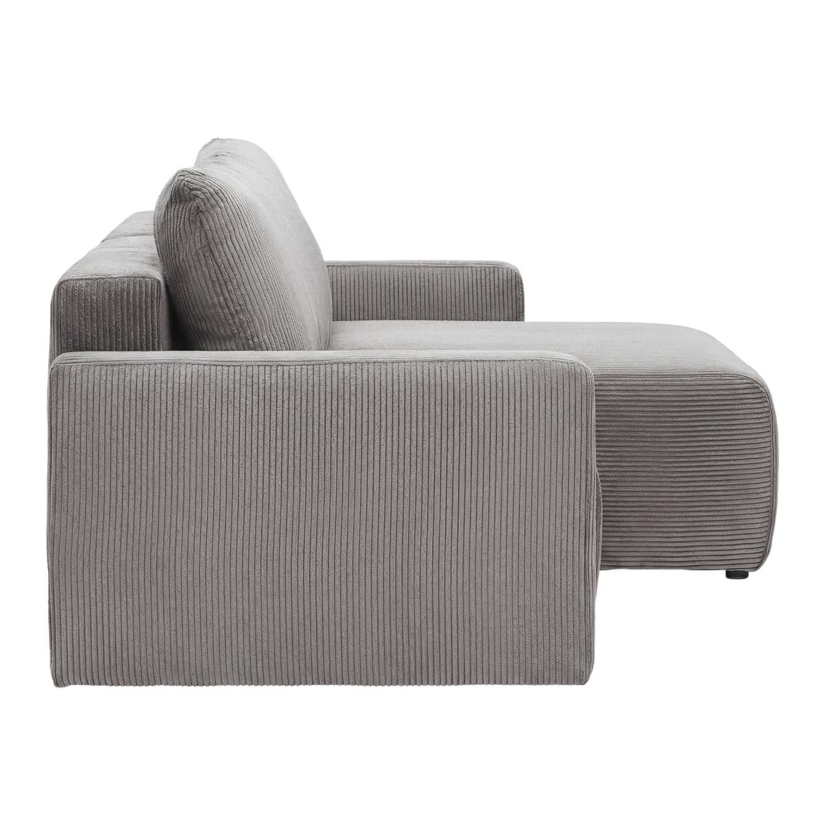 Rohová sedačka DAVE, oboustranná,světle šedý manš. - světle šedá, Moderní, textil (227/146cm) - Based