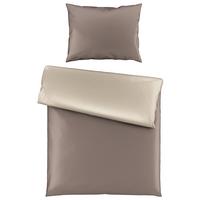 Satin-bettwäsche 140x200 Cm Melissa Taupe/beige - Taupe/Beige, MODERN, Textil - Luca Bessoni
