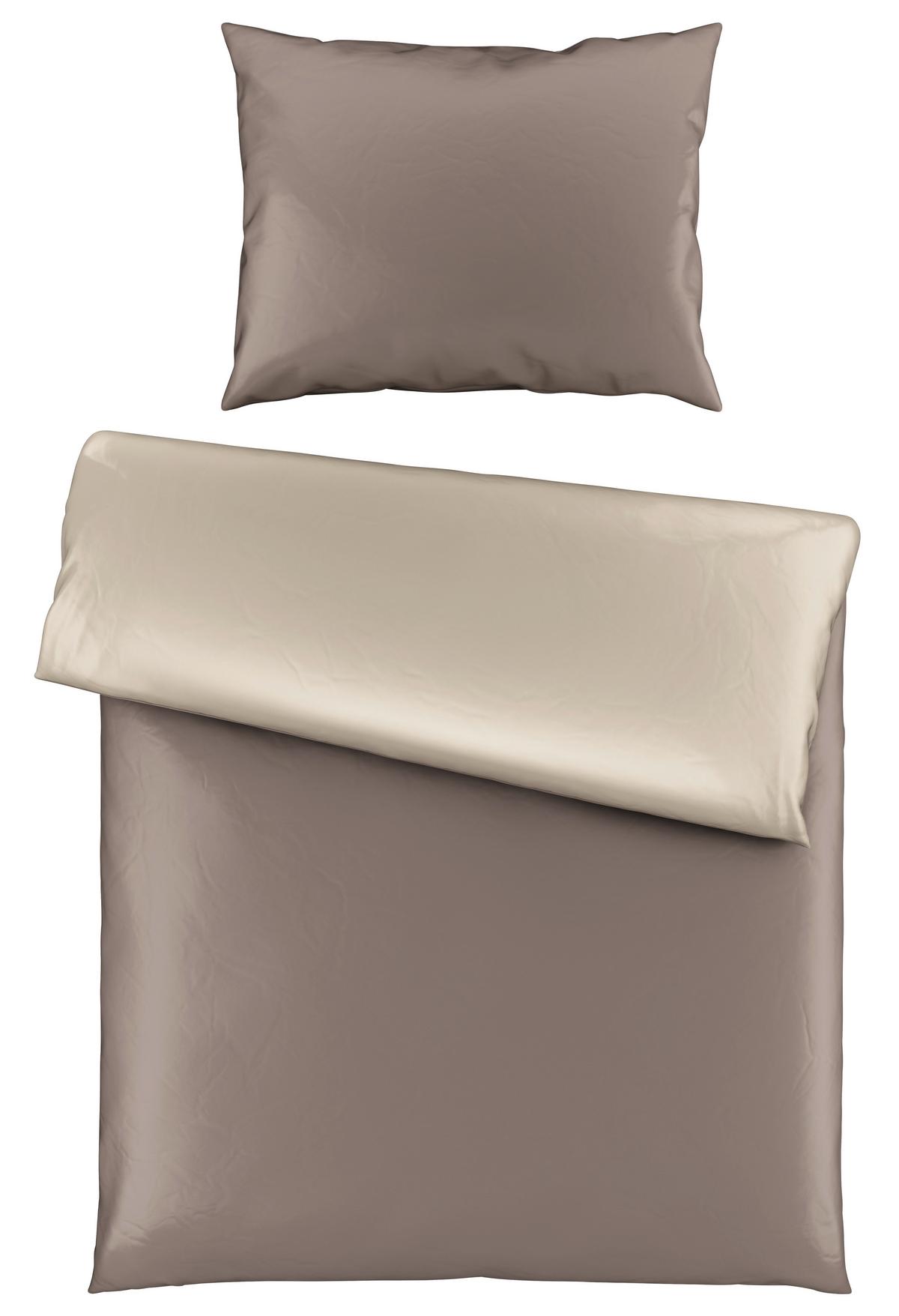Satin-bettwäsche 140x200 Cm Melissa Taupe/beige - Taupe/Beige, MODERN, Textil - Luca Bessoni