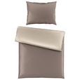 Satin-Bettwäsche 140x200 cm Melissa Taupe/Beige - Taupe/Beige, MODERN, Textil - Luca Bessoni