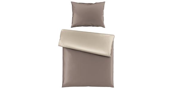 Satin-Bettwäsche 140x200 cm Melissa Taupe/Beige - Taupe/Beige, MODERN, Textil - Luca Bessoni