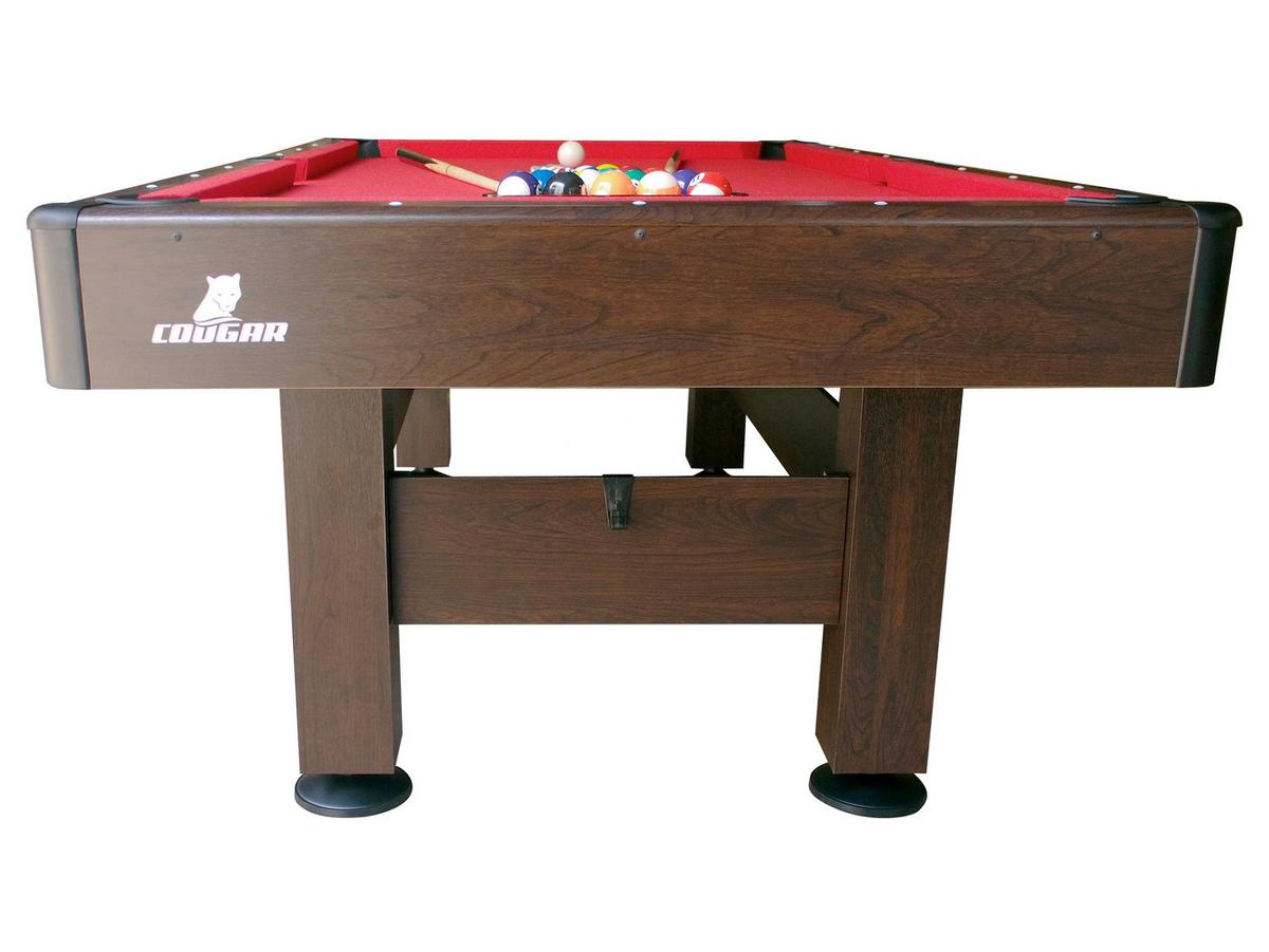 Billardtisch Saphir L: 125 cm Braun/Rot verstellbare Füße - Rot/Braun, Basics, Holz/Kunststoff (125/79/225cm) - Ambia Garden